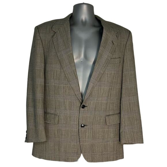 Stafford Black and White Subtle Grid Check Wool Sports Coat / Blazer Size 40R - Picture 1 of 9